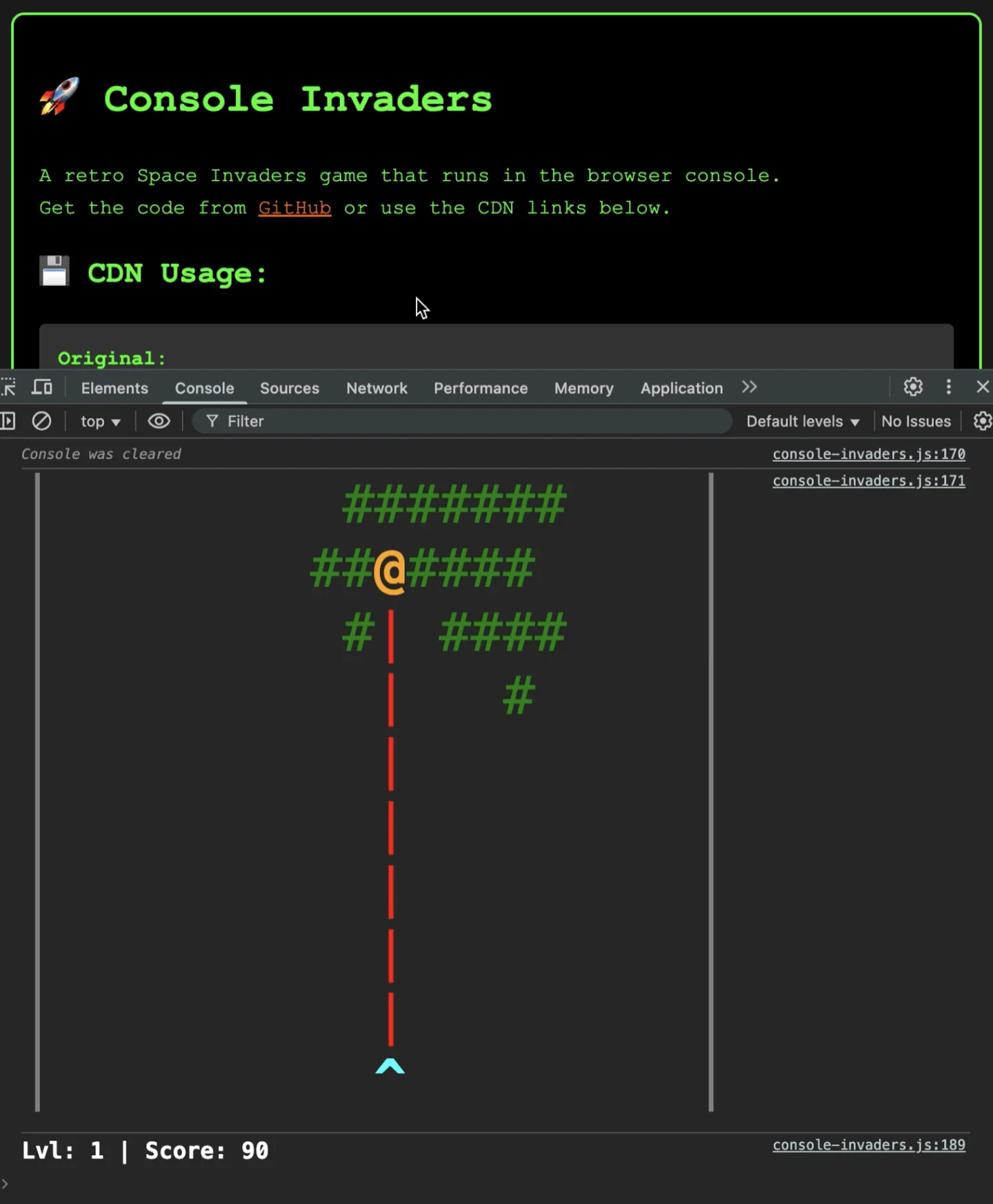 Console Invaders - Retro Browser Game